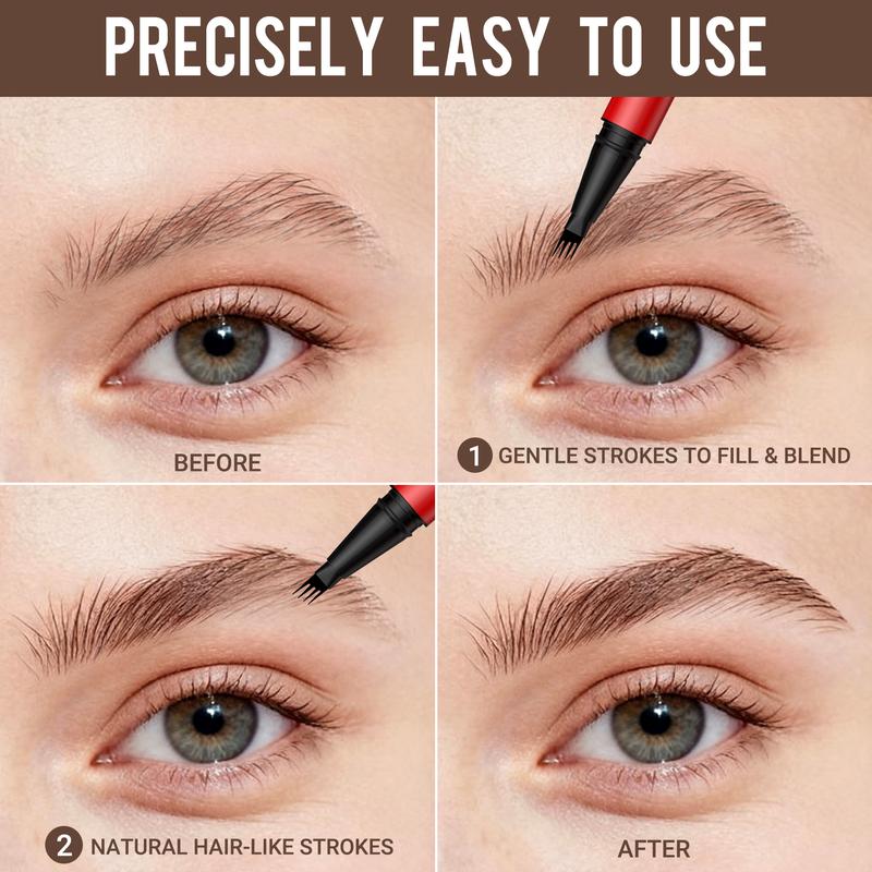 2-Pack 4-Tip Eyebrow Pen for Natural Fuller Brows